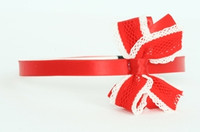 Lace red / red-white medium bow