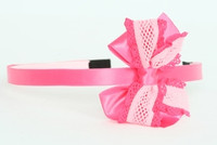Lace D pink / L pink-D pink medium bow