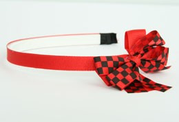 Check red / black-red medium bow