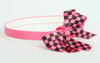 Check pink / black-pink medium bow