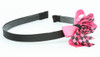 Check black / black-pink medium bow