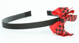 Check black / black-red medium bow