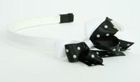 Dot white / black-white medium bow