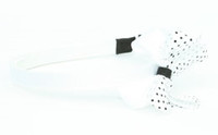 Dot thin white / white-black medium bow
