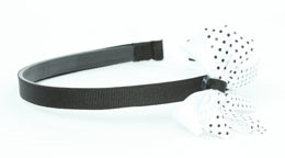 Dot thin black / white-black medium bow