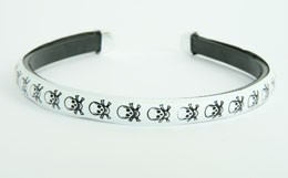 Metal skull white medium tiara