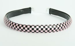 Metal check black-pink medium tiara