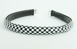Metal check black-white medium tiara