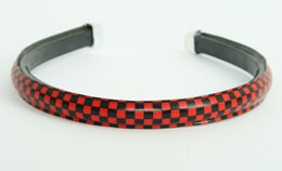 Metal check black-red medium tiara