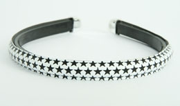 Metal star white-black medium tiara