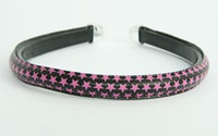Metal star black-pink medium tiara