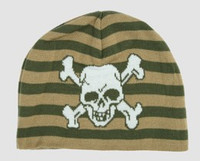 Skull H green skull beanie
