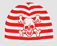 Skull H red-white skull beanie