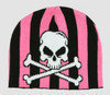 Skull V black-pink skull beanie