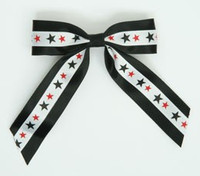 Star BS black/ white-black-red star hair clips piece