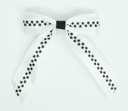 Star S white / white-black star hair clips piece