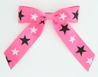 Star B pink-black-white star hair clips piece