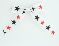 Star B white - black-red star hair clips piece