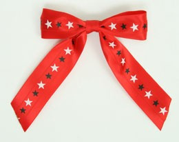 Star BS red  / red-white-black / red star hair clips piece