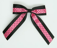 Dot black / pink-black dot hair clips piece