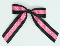 Dot black / pink-white dot hair clips piece