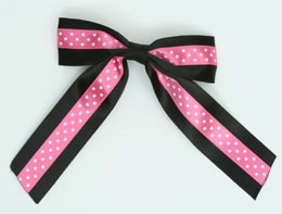 Dot black / pink-white dot hair clips piece