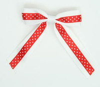 Dot white / red-white dot hair clips piece