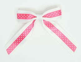Dot white / pink-white dot hair clips piece