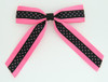 Dot pink / black-pink dot hair clips piece