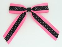 Dot pink / black-pink dot hair clips piece