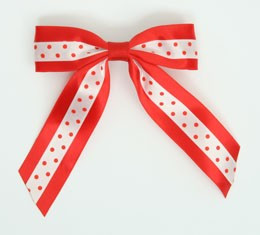 Dot red / white-red dot hair clips piece