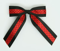 Dot black / red-black dot hair clips piece