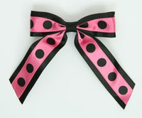 Dot big black / pink-black dot hair clips piece