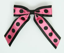 Dot big black / pink-black dot hair clips piece