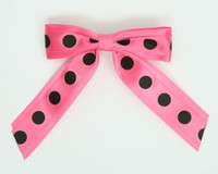 Dot big D pink / pink-black dot hair clips piece