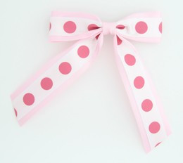 Dot big L pink / white-D pink dot hair clips piece