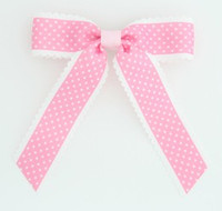Dot thin L pink dot hair clips piece