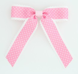 Dot thin L pink dot hair clips piece