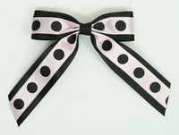 Dot big black / L pink-black dot hair clips piece