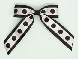 Dot big black / L pink-black dot hair clips piece