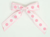 Dot big L pink / white-L pink dot hair clips piece