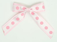 Dot big L pink / white-L pink dot hair clips piece