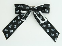 Skull black double hair clips piece