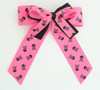 Skull pink double hair clips piece