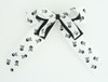 Skull white double hair clips piece