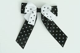 Dot black / white-black double hair clips piece