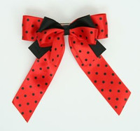 Dot red-black double hair clips piece