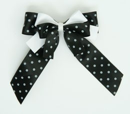 Dot black / black-white double hair clips piece