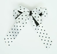 Dot white / white-black double hair clips piece
