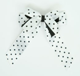 Dot white / white-black double hair clips piece